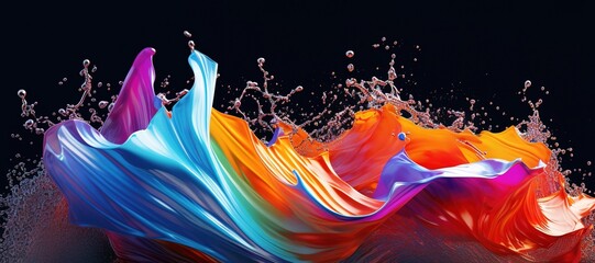 colorful watercolor ink splashes, paint 195