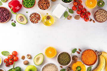 Portfolio Diet, balanced vegan food background