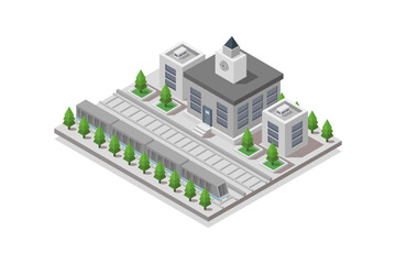 Railway station isometric