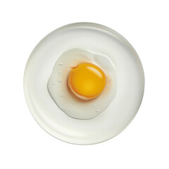 A minimalist sketch of an egg cracked open, its yolk forming a golden sun against a stark white plate, symbolizing the dawn of creativity, isolated on transparent background
