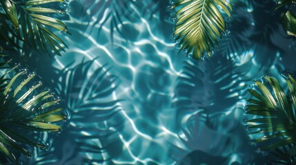 Fototapeta na wymiar Palm Tree Reflecting in Pool