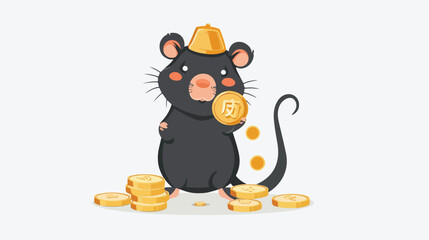 Little Rat with Chinese gold on top of head. 