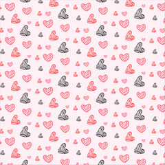 Hand-drawn heart love icons, doodles, and illustrations for valentines and wedding Background