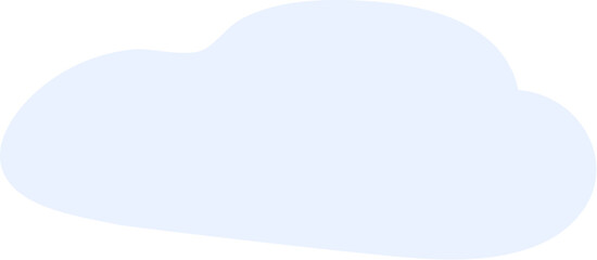 Warm spring rain pours from light blue cloud. Bright childish careless illustration for design of festive spring banner. Flat hand drawn vector element isolated on white background