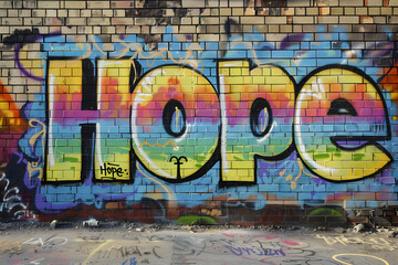 graffiti on the wall with hope