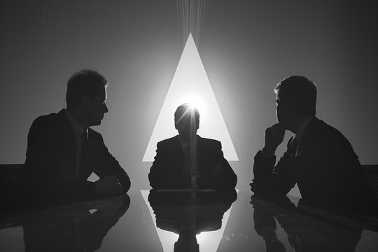 Secret illuminati meeting - one world government antichrist conspiracy conceptual image