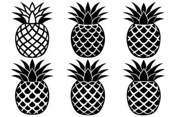  6-set-pineapple-icon-vector-illustration