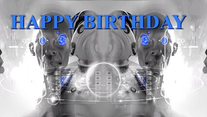animation - Futuristic Happy Birthday Concept with Headphones - Powered by Adobe