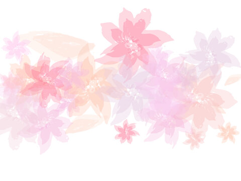 Spring flowers falling vector illustration.