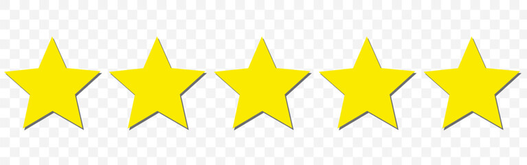 Five stars customer product rating review flat icon for apps and websites