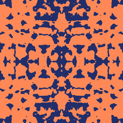 Blue and white watercolor ornament painted with watercolor on paper.