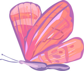 Butterfly illustration on transparent background.