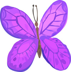 Butterfly illustration on transparent background.