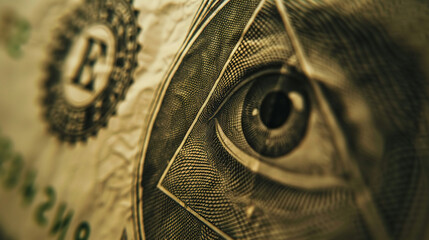 The all-seeing eye, a Masonic symbol of omniscience, prominently features on the US one-dollar bill, encapsulated within a golden triangle, signifying power and enlightenment