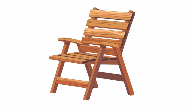 A wooden armless chair for lawn and garden outdoor