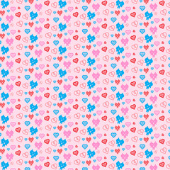 Hand drawn flat design conversation hearts illustration pattern