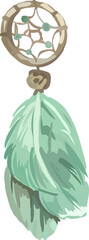 Dream catcher illustration on transparent background.

