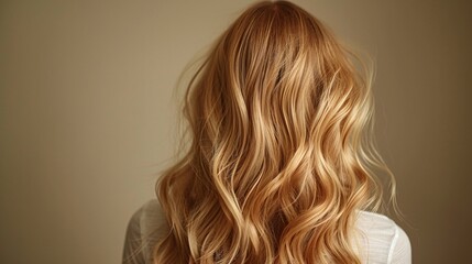 Fototapeta premium Golden Locks A Blonde's Monthly Hair Care Routine Generative AI