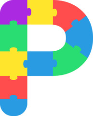 P Colorful Kids Puzzle Alphabet