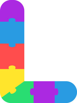 recommend clip art: L Colorful Kids Puzzle Alphabet
