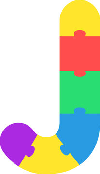 recommend clip art: J Colorful Kids Puzzle Alphabet