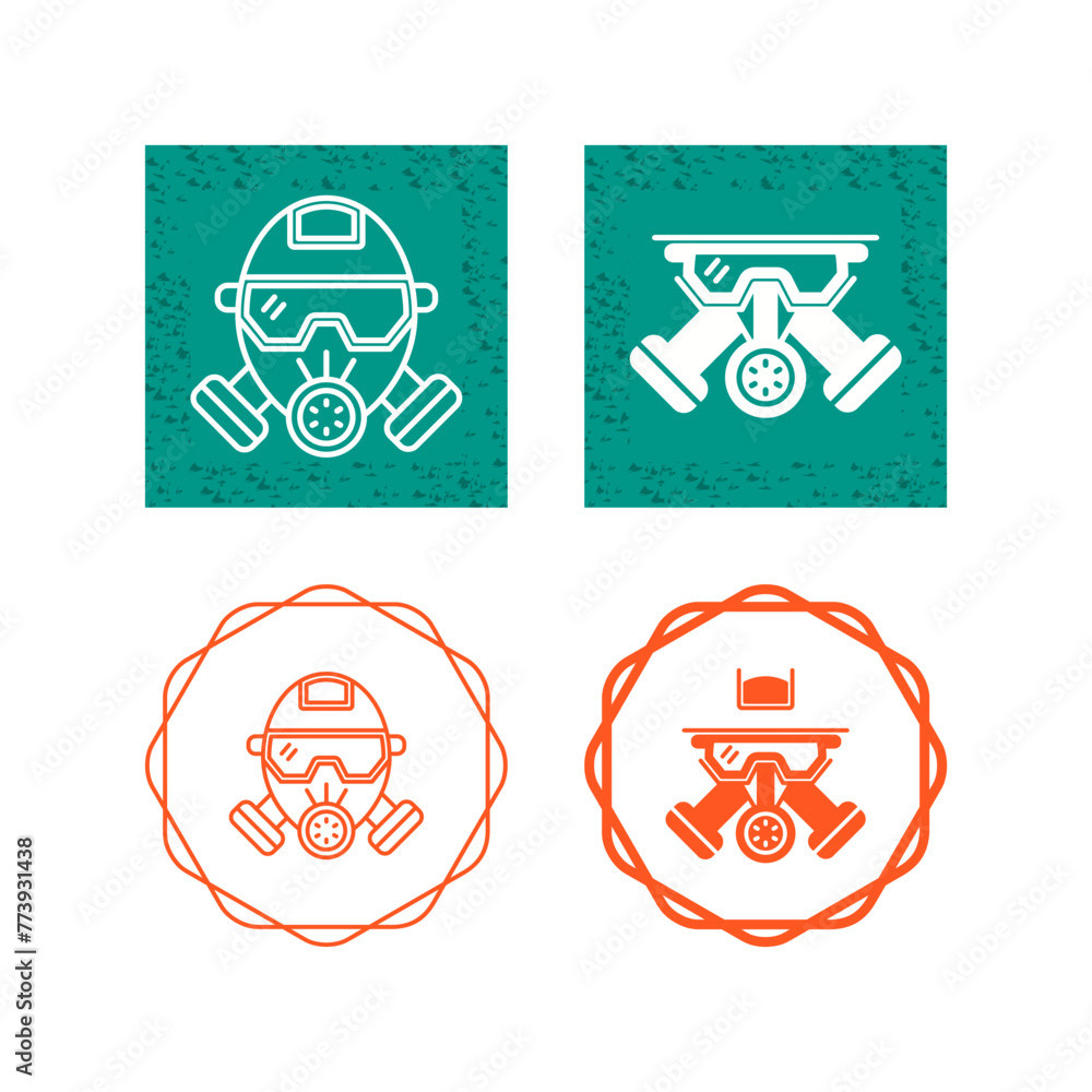 Poster gas mask vector icon