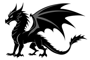 a Dragon silhouette black vector illustration