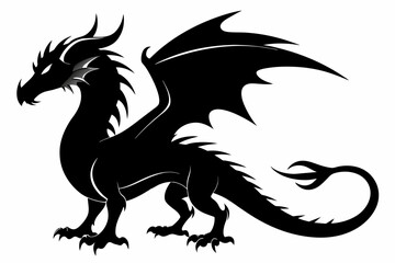 a Dragon silhouette black vector illustration