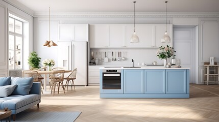 Fototapeta premium modern kitchen interior design. 