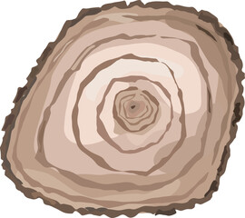 Wooden frame illustration on transparent background.
