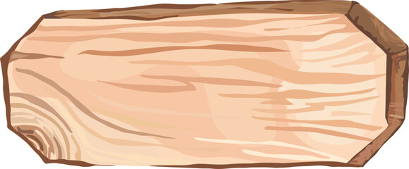 Wooden sign illustration on transparent background.