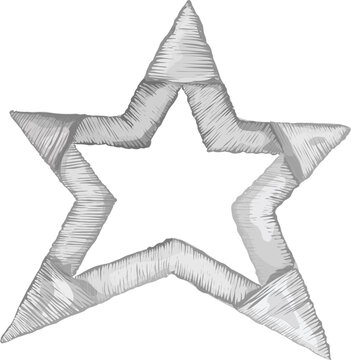 Beautiful star frame illustration on transparent background.
