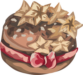 Cupcakes illustration on transparent background.
