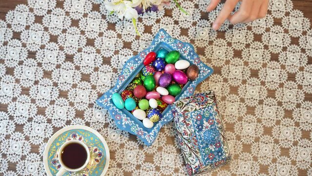 Colorful Candy and Chocolate in the Turkish Desserts, Special Concept Video for Ramadan, &Uuml;sk&uuml;dar Istanbul, Turkiye (Turkey)