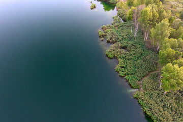 River's Edge from Above: A Breathtaking Aerial View - 773935213