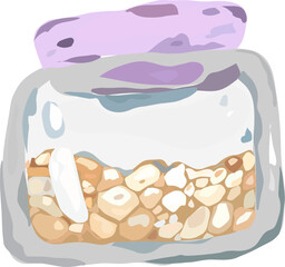 Valentine jar illustration on transparent background.
