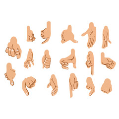 Hands poses.
A set of hand gestures used for motion graphics and animation.