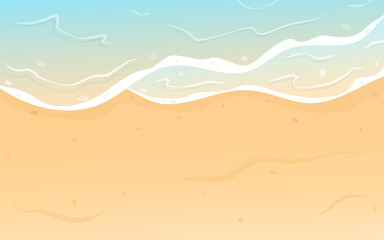 Summer beach, sand and waves background. Vector illustration