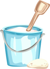 Sand castle illustration on transparent background.
