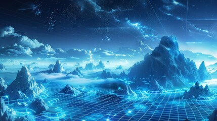 Night Sky Over Mountains A Stunning View of the Cosmos Generative AI