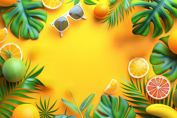 Fototapeta na wymiar Summer concept design. Summer background and banner illustration