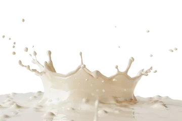 Foto op Plexiglas Close-up milk splash isolated on transparent background, clipart, cutout, png. © IndigoElf
