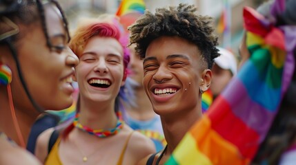 Young people celebrating pride month
