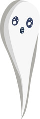 Halloween ghost illustration on transparent background.
