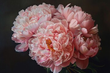 Pink Peonies in Bloom A Celebration of Spring's Delicate Beauty Generative AI