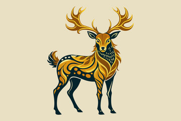 Design a stunning Deer T-shirt with intricate detailing on an off-white background, symbolizing the gentle strength of these creatures