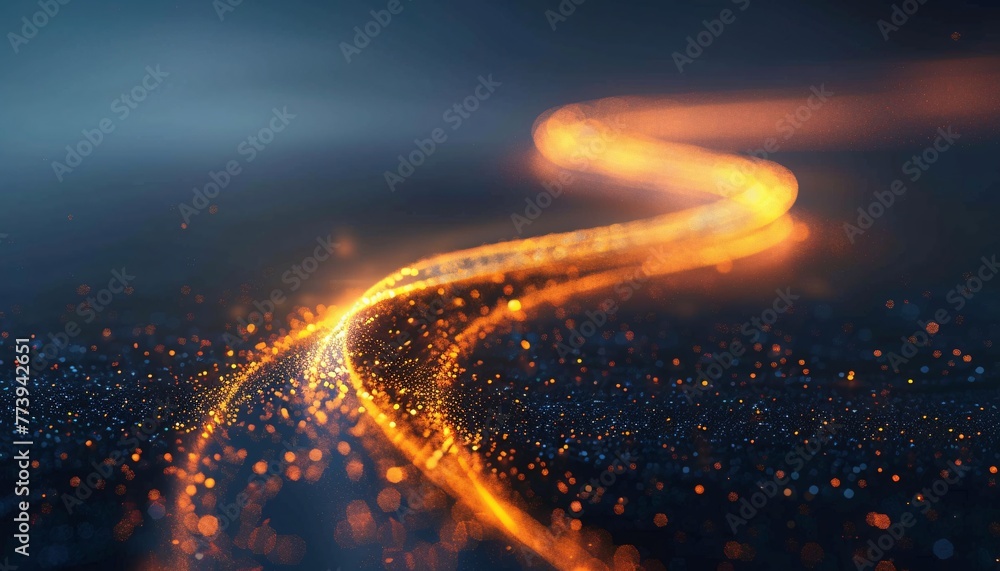 Poster glowing pathway to the future a neon-lit journey through time generative ai