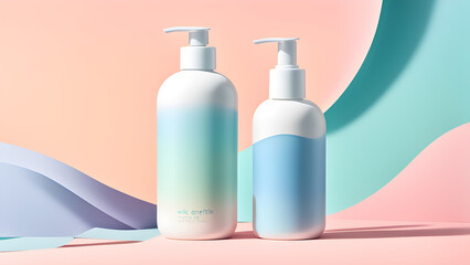 Design of shower gel cosmetic bottles