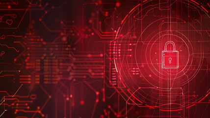 Fototapeta premium red cyber security background