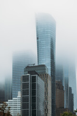Misty Silhouettes of Skyscrapers in New York's Skyline